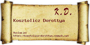 Kosztolicz Dorottya névjegykártya