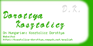 dorottya kosztolicz business card